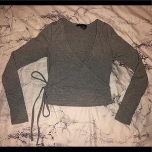 Grey wrap around shirt